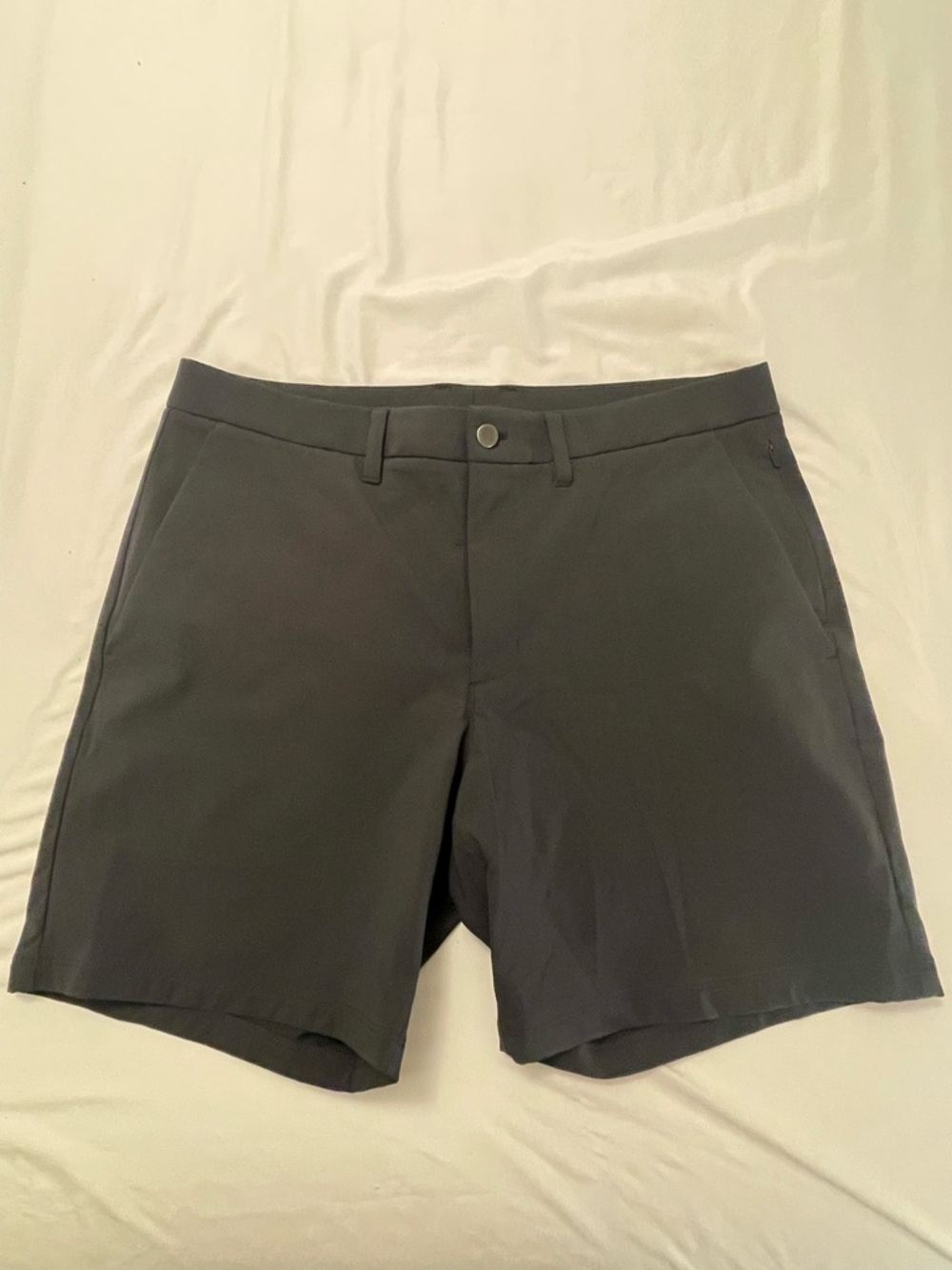 CRZ YOGA Men's Flat Front Shorts - Charcoal Gray
